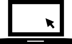 Laptop With Cursor Arrow On Blank Monitor Screen Digital Sketch Svg Design, Free Vectors File